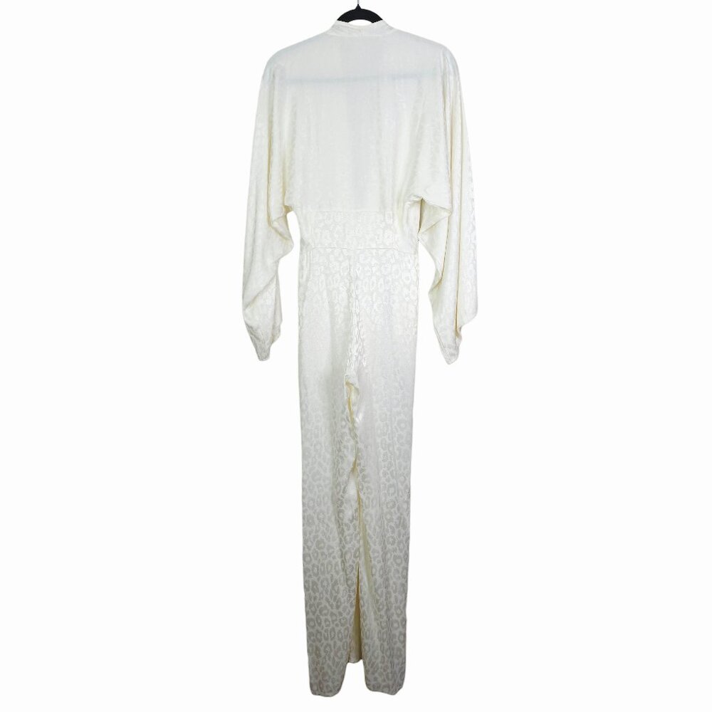 Rat & Boa Bianco Kimono Jumpsuit Satin White Animal Print Wide Leg Size XS - Picture 7 of 12